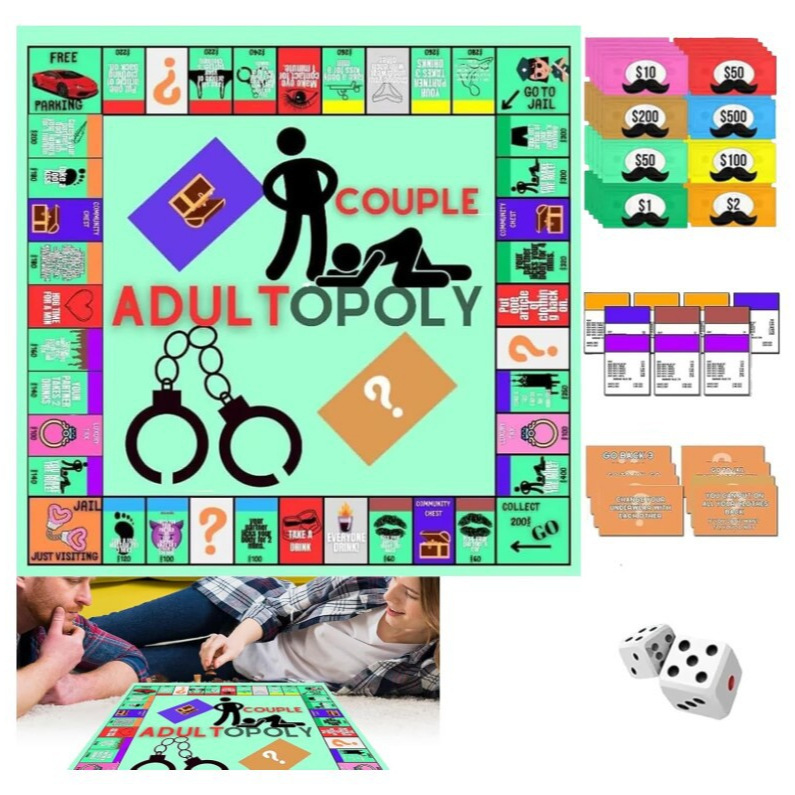 Board Game Monopoly - カップルチェス盤モノポリーパーティーゲーム、様々な祭りのための大人向けカップルデートゲームナイト、大人向けボードゲームギフト2025