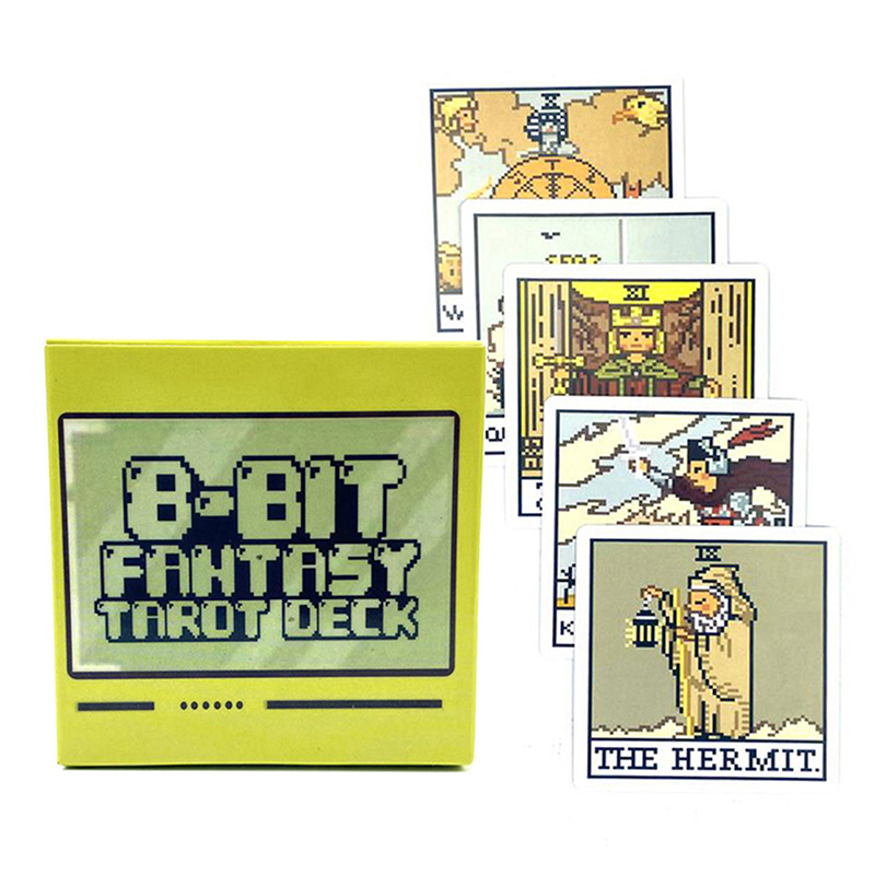 Board Game Quantum - 1 ボックス 8 ビットファンタジータロットデッキカード予言占いファミリーパーティーボード占いゲーム初心者タロットカードボードゲーム
