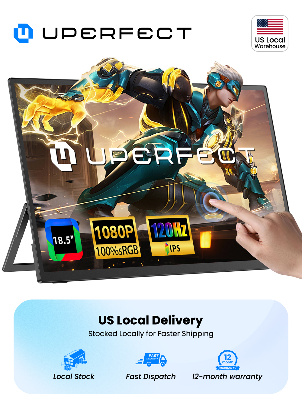 Board Game Journal - Uperfect 18.5インチ タッチスクリーン ポータブルモニター 120Hz 100%sRGB