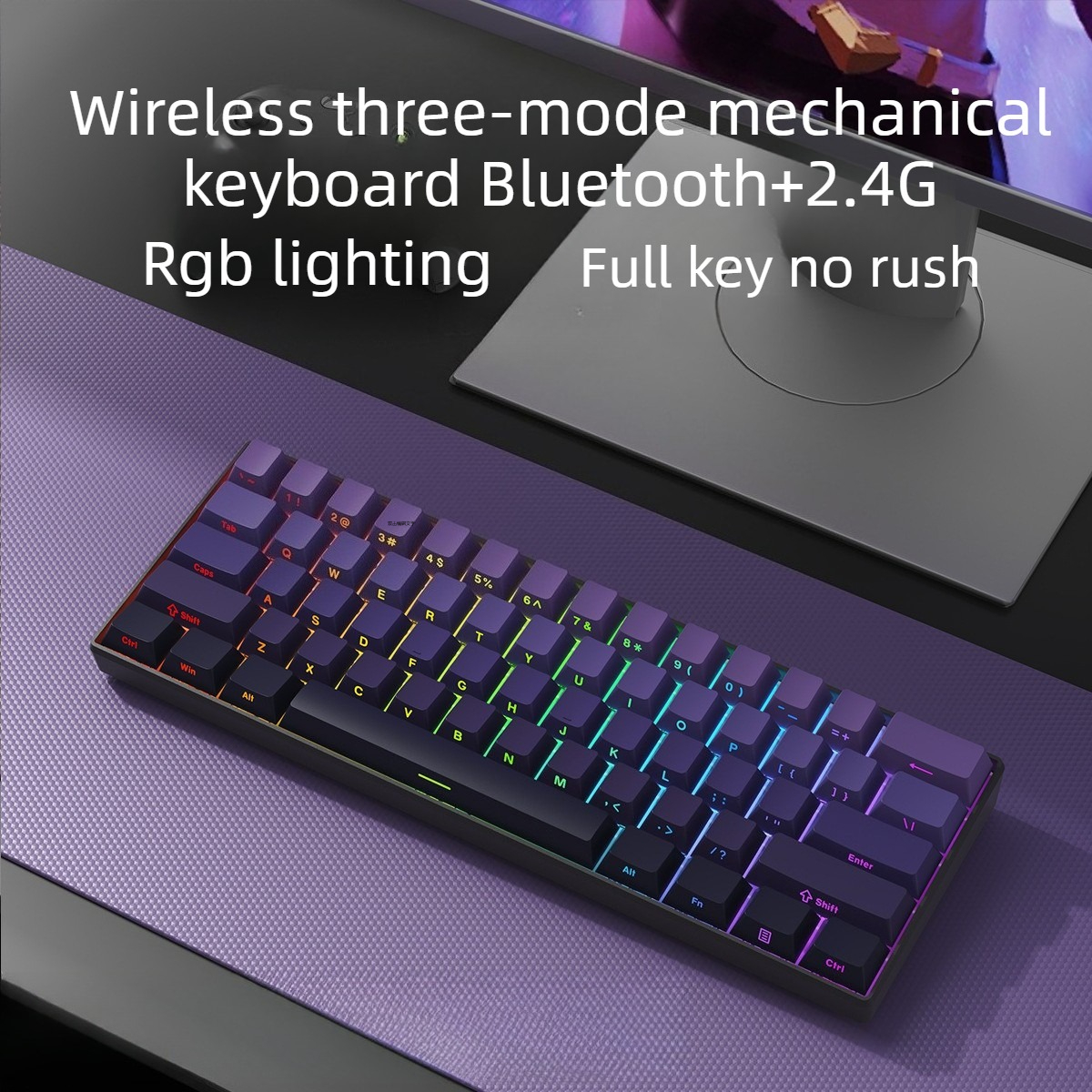 Board Game Journal - ワイヤレスゲーミングメカニカルキーボード Bluetooth 60% RGB ホワイト トリプルモード