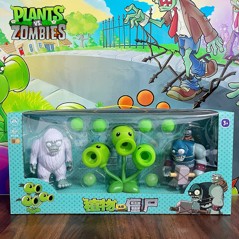 Board Game Zombie - 子供のための植物とゾンビのおもちゃ,輝くことができる,3つの頭,エンドウ豆,シューター,宝物,雪のモンスター,巨大なゾンビ,子供のおもちゃ