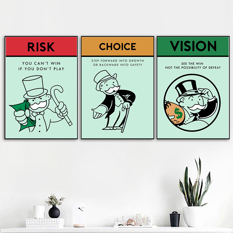 Board Game Monopoly - アレックボードゲームカードのアートワーク、壁の漫画のキャンバスの絵画、家、寝室、家の装飾のためのポスターと印刷画像の独占