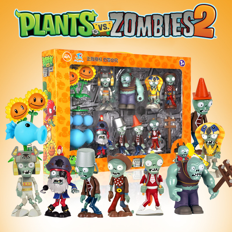 Board Game Zombie - 植物 vs ゾンビ 2 巨大ゾンビ模型玩具アイスピージェットパックゾンビおもちゃセット漫画の装飾フィギュアソフトシリコーン男の子のおもちゃギフト