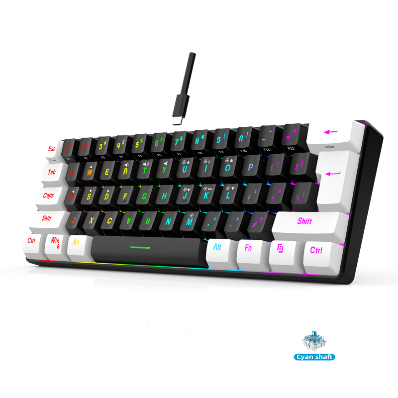 Board Game Journal - メカニカルキーボード ゲーマー向け 60%ミニ 6+1キー バックライト付き PCスイッチ搭載