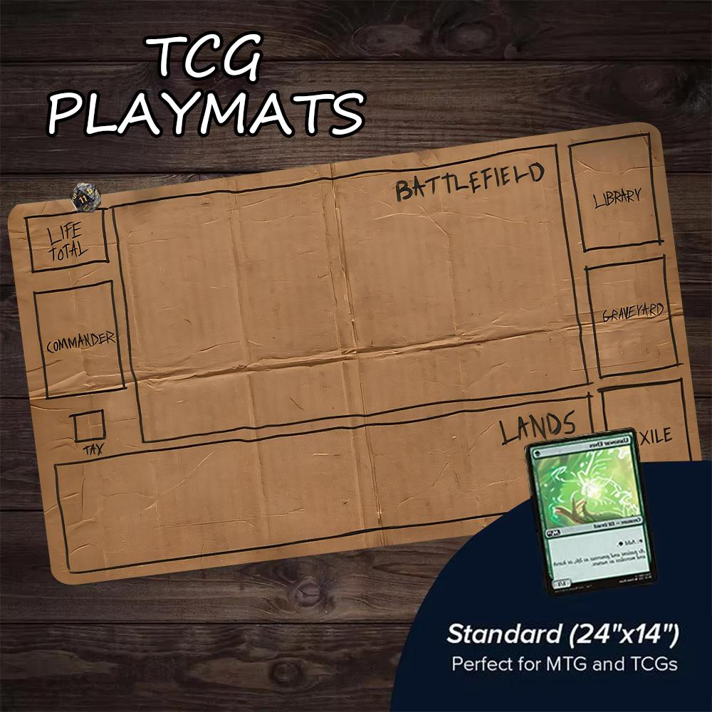 段ボール製ボードTCGプレイマット 24インチ×14インチ  - Board Game Journal のレビューと価格