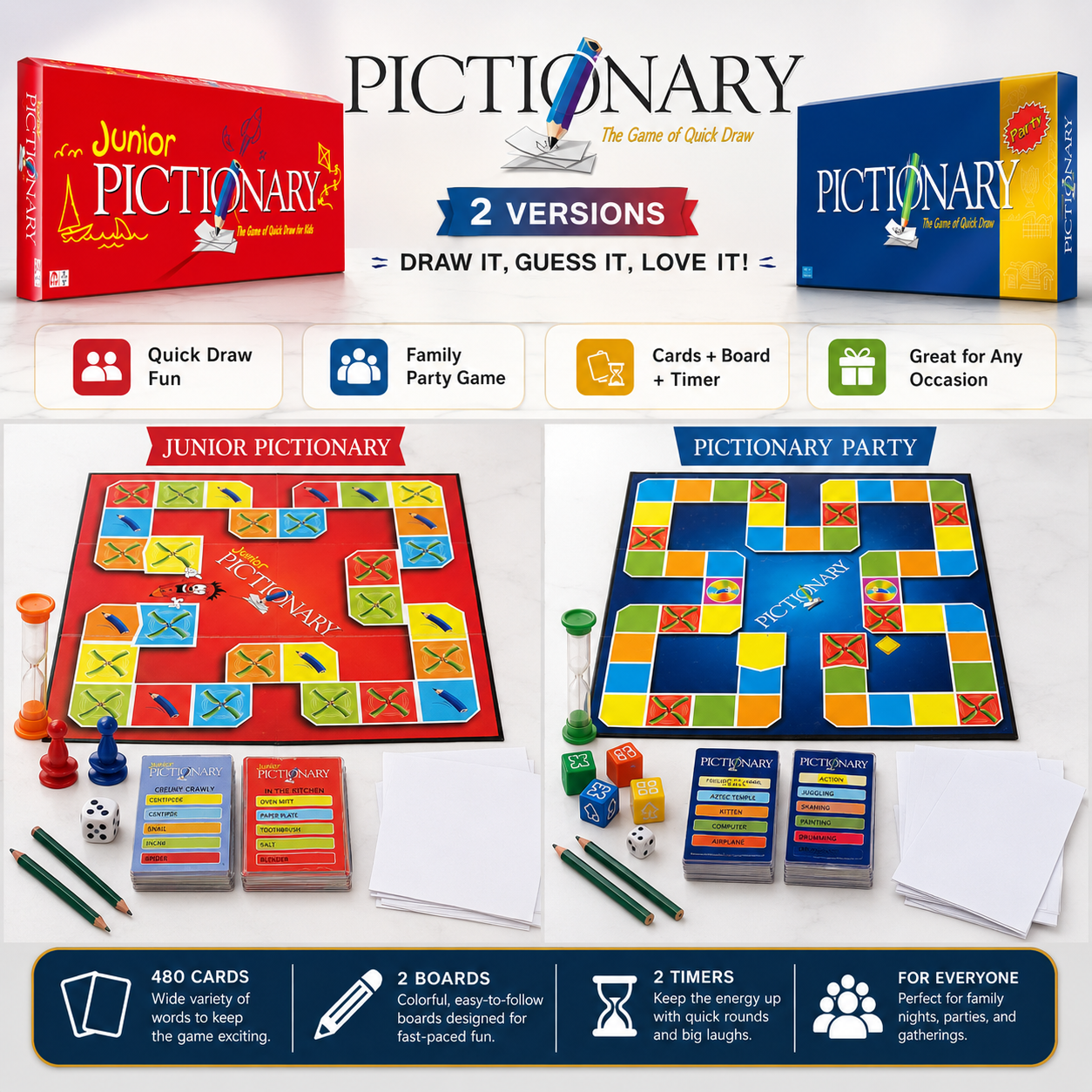 描画推測ボードゲームセット、カードボードタイマー付きクイック - Board Game Monopoly のレビューと価格
