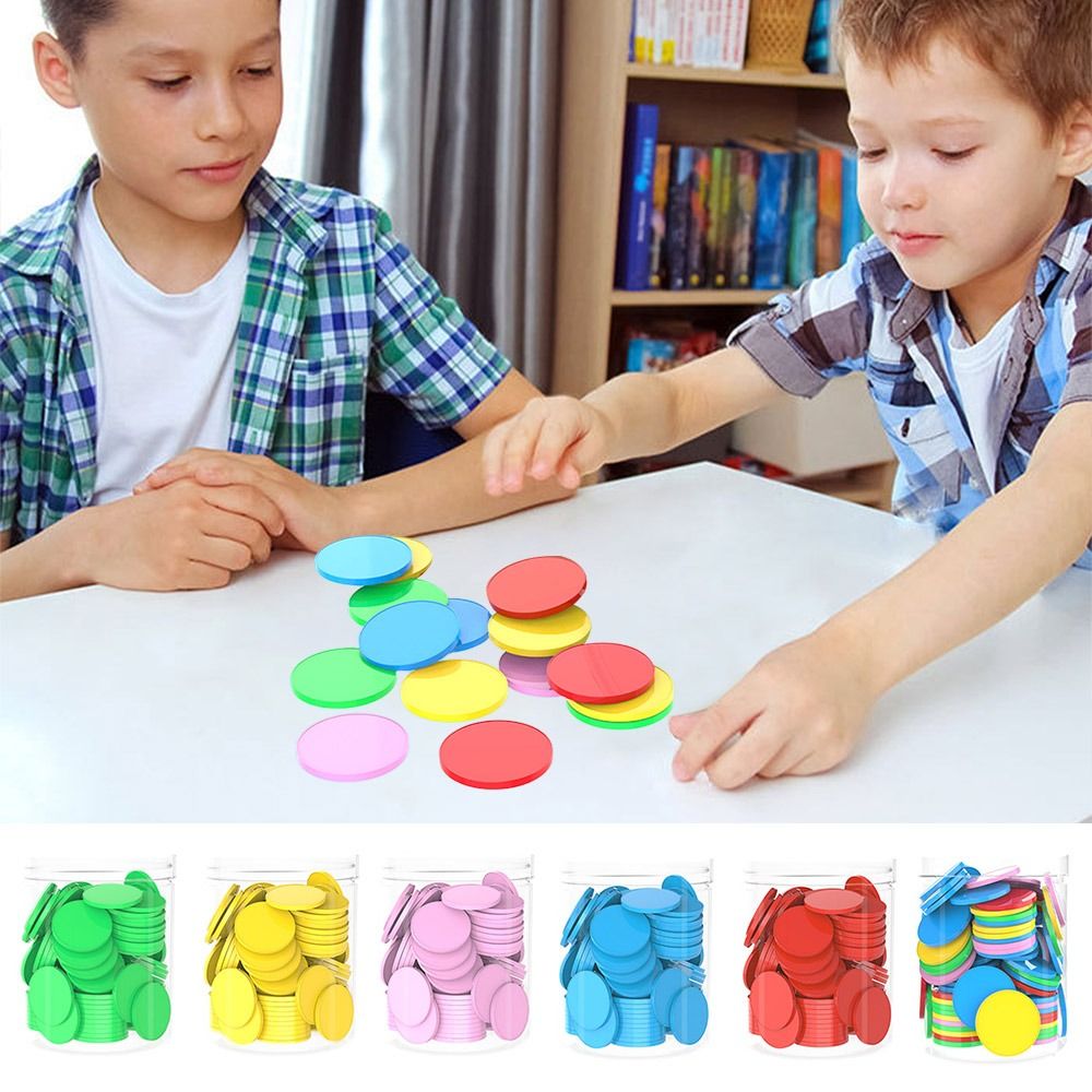 100 個のプラスチック製カウンティングチップ色付きラウンド - Board Game Hegemony のレビューと価格